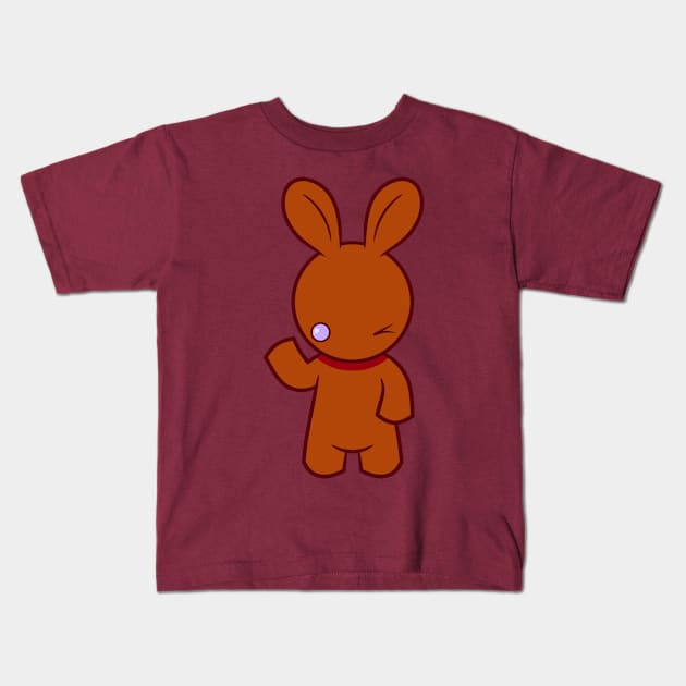 Wink Rabbit 7 Kids T-Shirt by RD Doodles